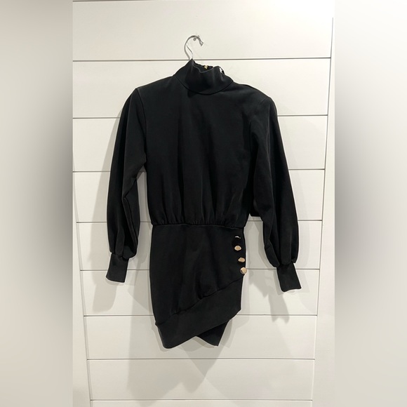 NWT Retrofete black Althea sweatshirt mini dress - Picture 5 of 9